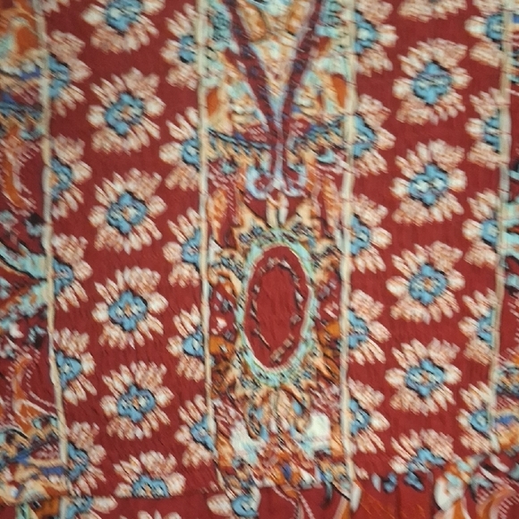 Red Patterned Women's Dress Size L - Picture 4 of 12